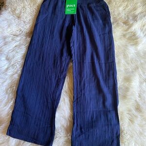 Pact Navy Blue Wide-Leg Pants